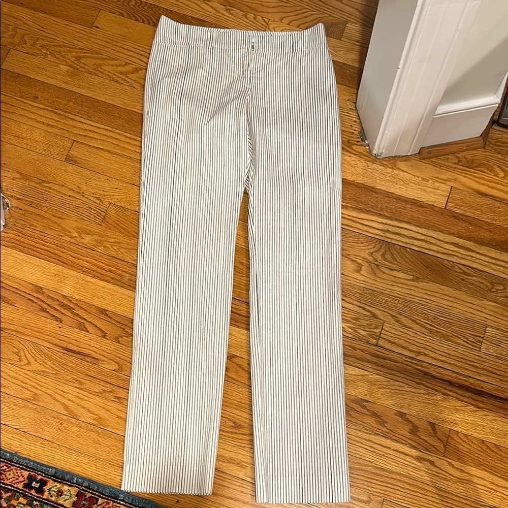 Piazza Sempione Black and White Striped Skinny Pants